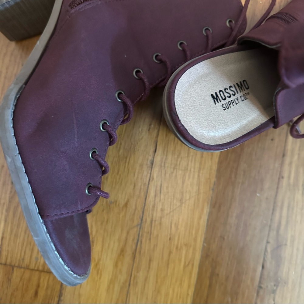Mossimo: Magenta Lace Up Peep-Tie Booties - Picture 5 of 5